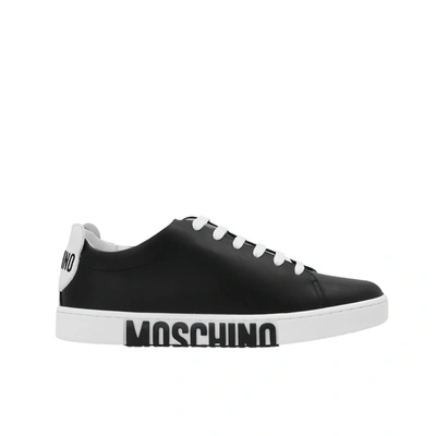 Shop Moschino Couture Logo Sneakers In Black