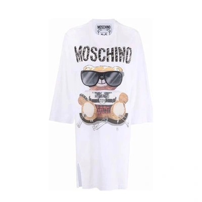 Shop Moschino Couture Teddy Bear Oversized Dress In White
