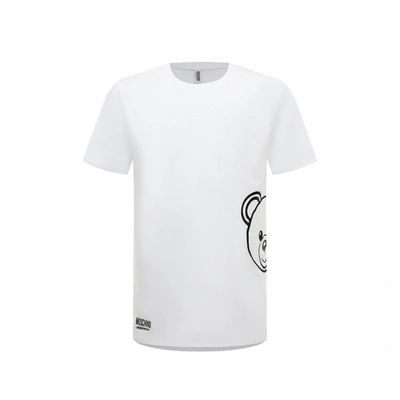 Shop Moschino Underwear Teddy Cotton T-shirt In White