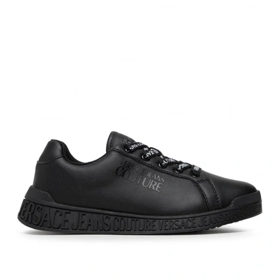 Shop Versace Jeans Couture Leather Sneakers In Black