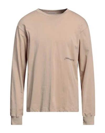 Hinnominate Man T-shirt Sand Size L Cotton, Elastane In Beige