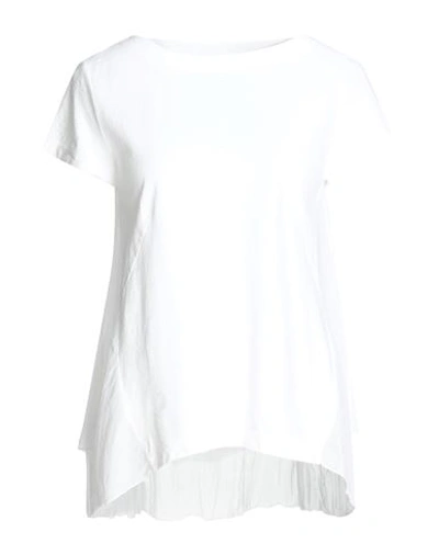 Shop European Culture Woman T-shirt White Size Xxl Cotton, Ramie