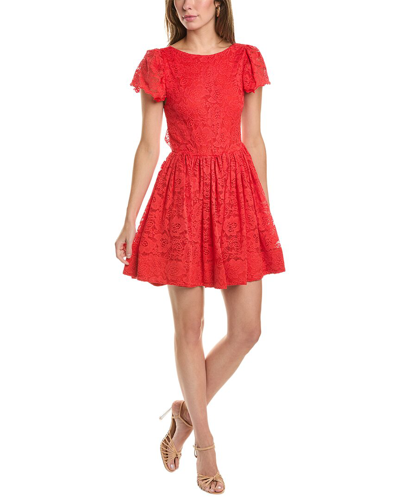 Shop Caroline Constas Marguerite Dress In Red