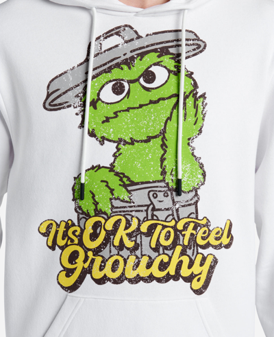Shop Kenneth Cole Sesame Street Adult Oscar The Grouch Organic Hoodie In White