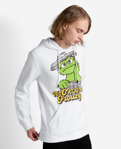 Shop Kenneth Cole Sesame Street Adult Oscar The Grouch Organic Hoodie In White