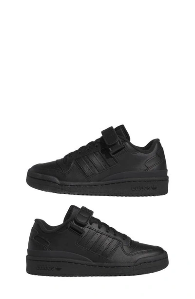 Shop Adidas Originals Kids' Forum Low Basketball Shoe In Black/ Black/ Black