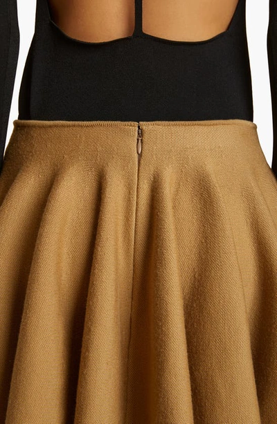 Shop Khaite Ulli Wool Blend Circle Miniskirt In Nougat