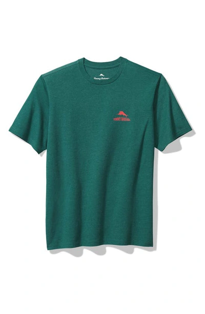 Shop Tommy Bahama Jungle All The Way Graphic T-shirt In Deep Sea Teal Heather