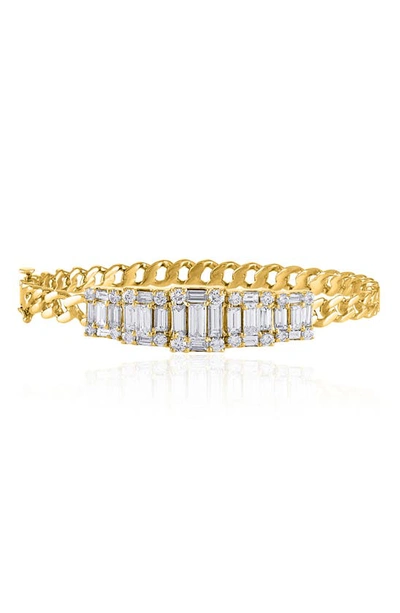 Shop Mindi Mond Clarity 5 Cube Diamond Link Bracelet In 18k Yellow Gold