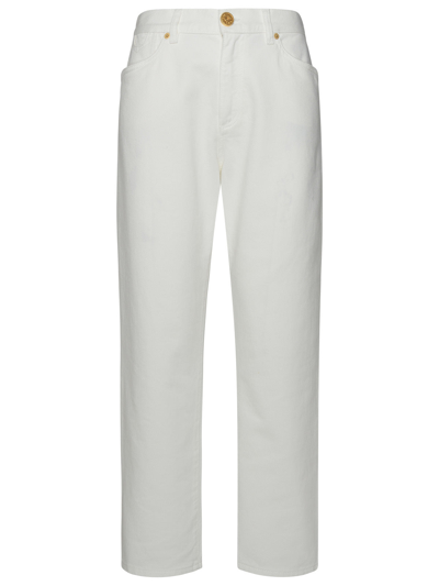 Shop Balmain Woman  White Cotton Jeans
