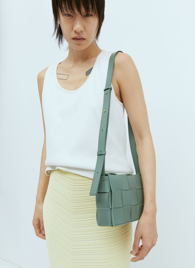 Shop Bottega Veneta Women Cassette Shoulder Bag In Green
