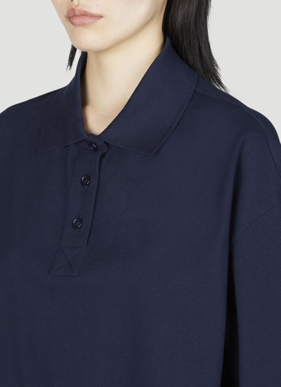 Shop Bottega Veneta Women Cropped Polo Shirt In Blue