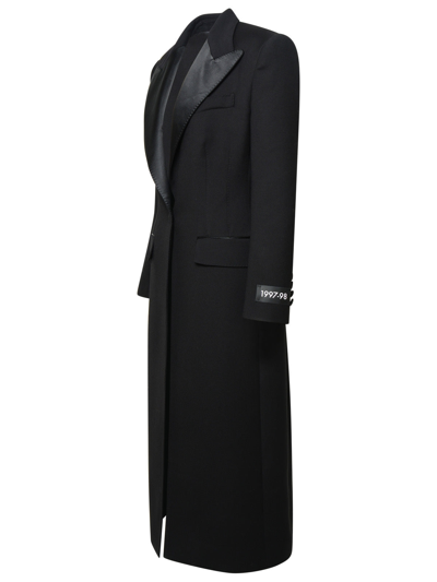 Shop Dolce & Gabbana Black Virgin Wool Blend Coat Woman