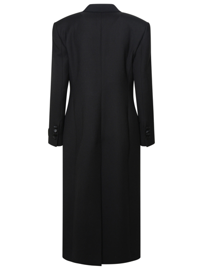 Shop Dolce & Gabbana Woman  Black Virgin Wool Blend Coat
