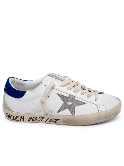 Shop Golden Goose Man White Leather Super-star Sneakers