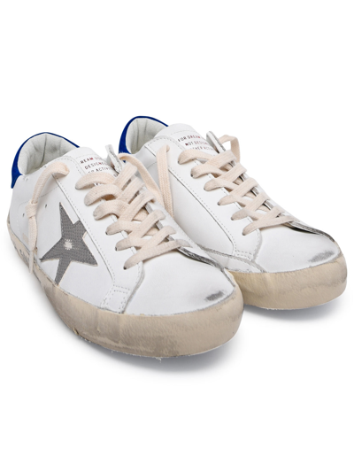 Shop Golden Goose Man White Leather Super-star Sneakers