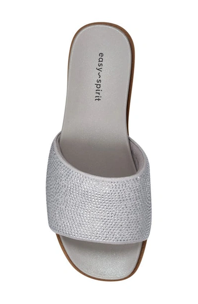 Easy Spirit Torin 2 Womens Rhinestone Slip On Slide Sandals In Silver01