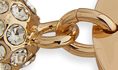 Shop Karl Lagerfeld Pavé Ball Drop C Hoop Earrings In Gold/ Crystal