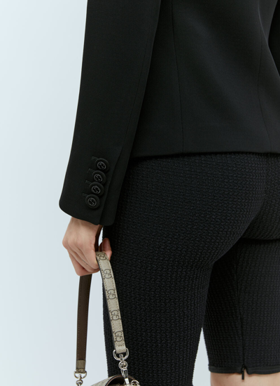 Shop Gucci Women Fine Wool Crepe Jacket In Black