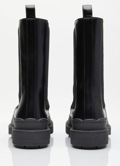 Shop Gucci Women Interlocking G Leather Boots In Black