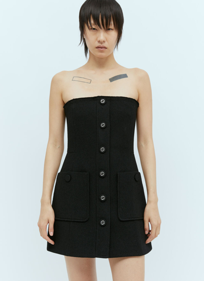 Shop Gucci Women Tweed Mini Dress In Black
