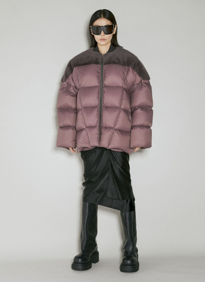 Shop Rick Owens Drkshdw Women Crewneck Down Jacket In Purple