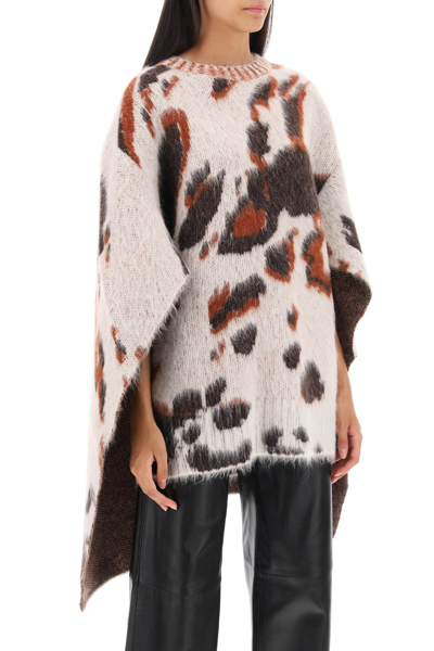 Shop Stella Mccartney Appaloosa Jacquard Cape Sweater Women In White