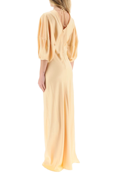Shop Stella Mccartney Satin Maxi Dress With Cut-out Ring Detail Women In Pink