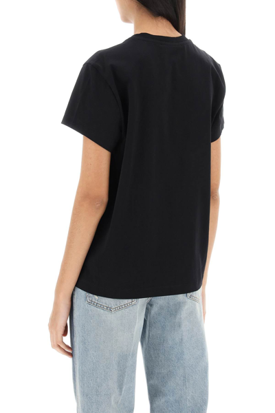 Shop Stella Mccartney T-shirt With Embroidered Signature Women In Black