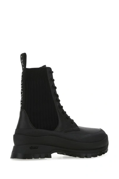 Shop Stella Mccartney Woman Black Alter Mat And Fabric Ankle Boots