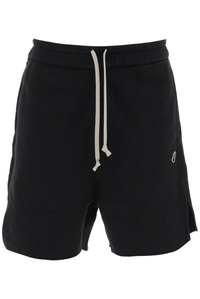 Shop Moncler Genius Moncler + Rick Owens Logo Patch Drawstring Shorts In Black