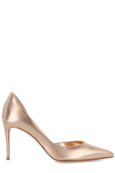 Shop Christian Louboutin Iriza Pointed Toe Pumps In Gold