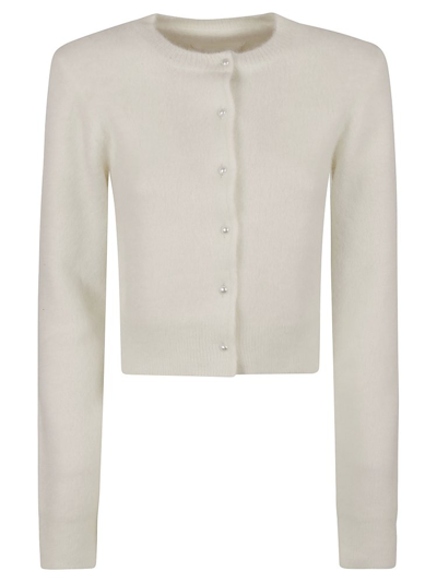 Shop Maison Margiela Buttoned Knitted Cardigan In Beige