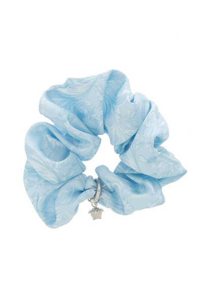 Shop Versace Patterned Scrunchie In Blue