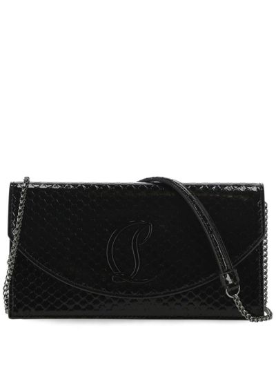 Shop Christian Louboutin Loubi54 Foldover Top Clutch Bag In Black