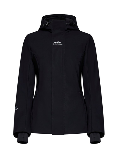 Shop Balenciaga 3b Icon Ski Hourglass Parka In Black