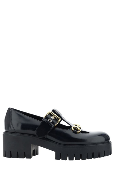 Shop Gucci Horsebit Detailed Loafers In Black