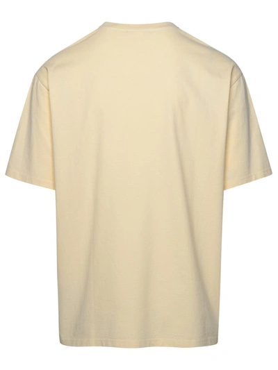 Shop Balmain Cream Cotton T-shirt