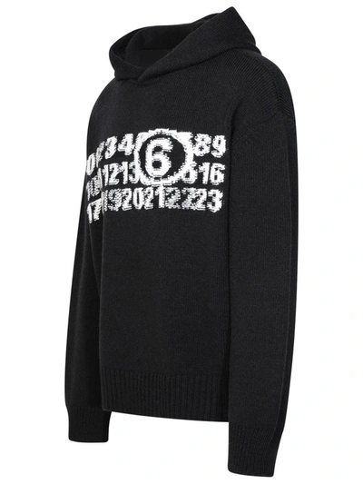 Shop Mm6 Maison Margiela Black Virgin Wool Blend Sweater