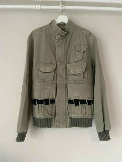 Pre-owned Dolce & Gabbana Bondage Cargo Bomber Jacket In Light Army Green