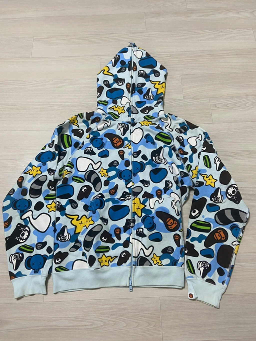 Pre owned Bape X Kaws Baby Milo Animal Kingdom Full Zip Hoodie In Blue ModeSens