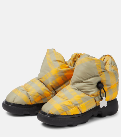 Shop Burberry Check Snow Boots In Multicoloured