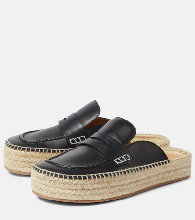 Shop Jw Anderson Leather Slippers In Black
