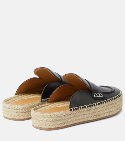 Shop Jw Anderson Leather Slippers In Black