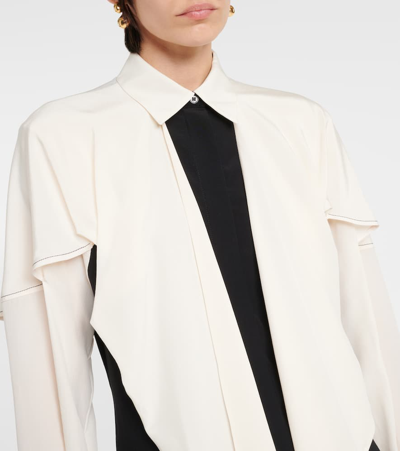 Shop Victoria Beckham Bow-detail Silk Crêpe De Chine Blouse In Multicoloured