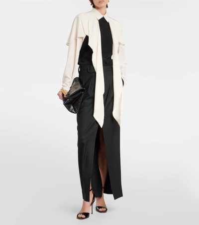 Victoria Beckham Bow-detail Silk Crêpe De Chine Blouse In Multicoloured