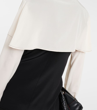 Victoria Beckham Bow-detail Silk Crêpe De Chine Blouse In Multicoloured
