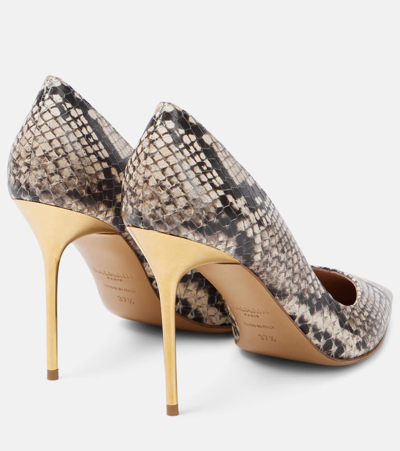 RUBY蟒蛇纹效果皮革高跟鞋