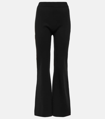 Shop Joseph High-rise Silk-blend Flared Pants In Black