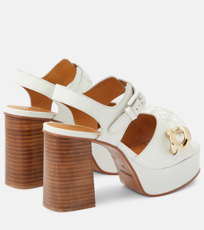 Shop See By Chloé Monyca Leather Platform Sandals In White